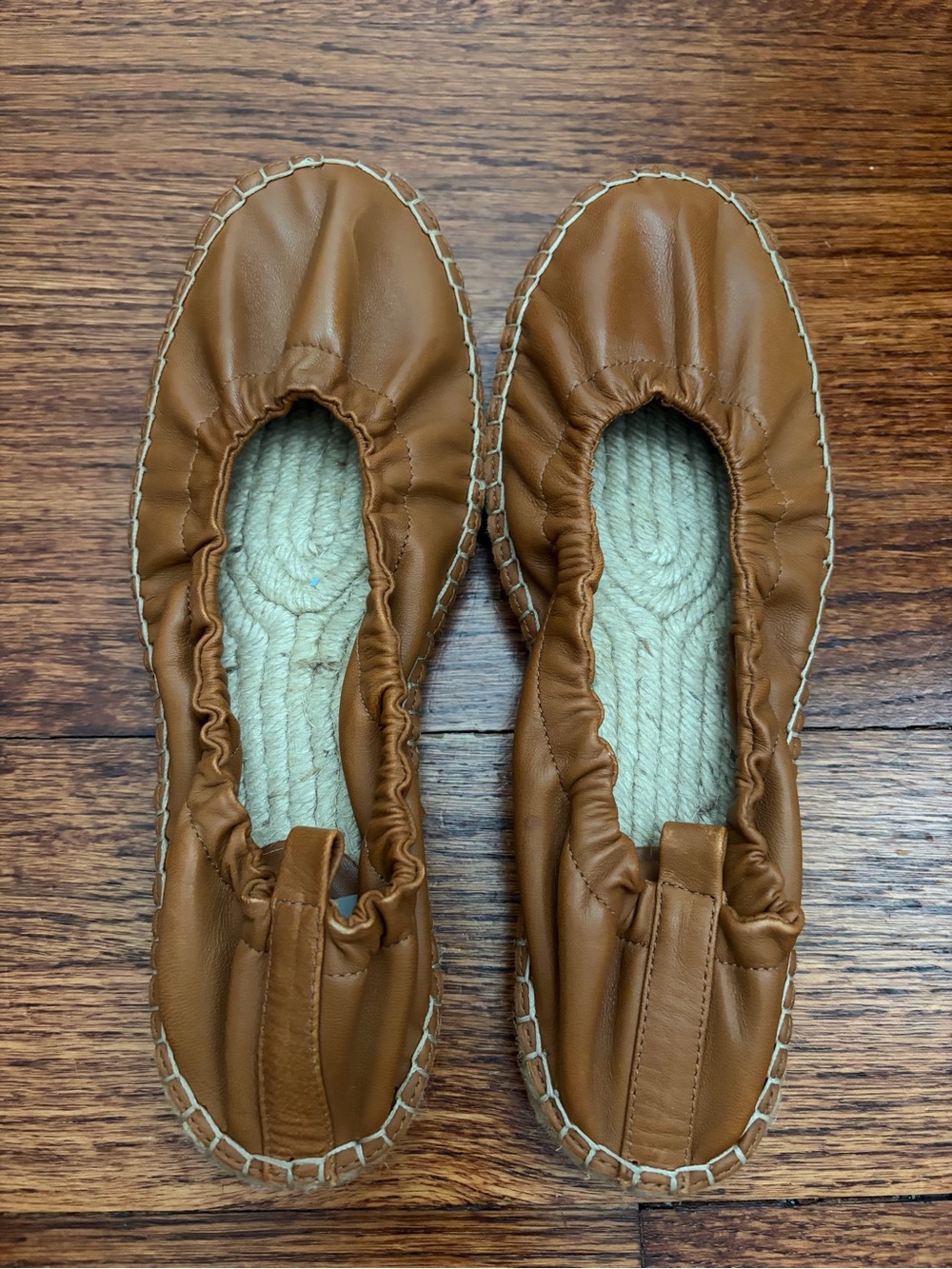 Saks Fifth Avenue Cognac Espadrille Ballet Flats